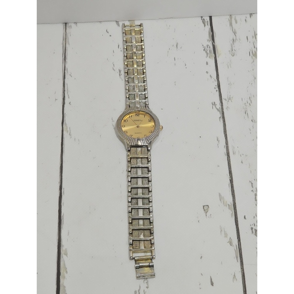 GENEVA Gold/Silver Tone Stainless Steel Back Women's Watch